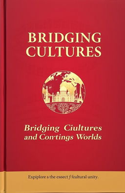 A beautifully designed book cover titled 'Bridging Cultures and Connecting Worlds', featuring a maroon color theme