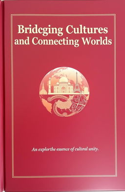 A beautifully designed book cover titled 'Bridging Cultures and Connecting Worlds', featuring a maroon color theme