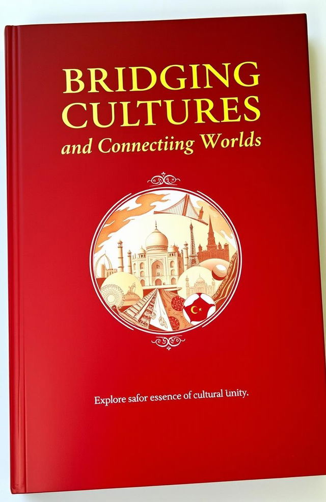 A beautifully designed book cover titled 'Bridging Cultures and Connecting Worlds', featuring a maroon color theme