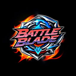 A sleek and dynamic logo for a fictional Beyblade series called "Battle Blade"