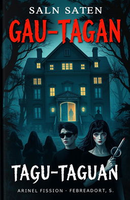 A spooky book cover featuring a large, dark, old mansion nestled deep in a dense, eerie forest