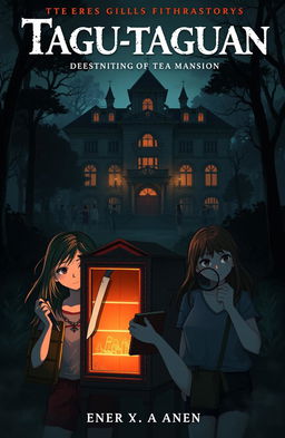 A hauntingly atmospheric book cover featuring a large, old mansion nestled in a shadowy forest