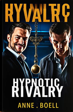 A gripping book cover for a suspense thriller novel titled 'Hypnotic Rivalry'