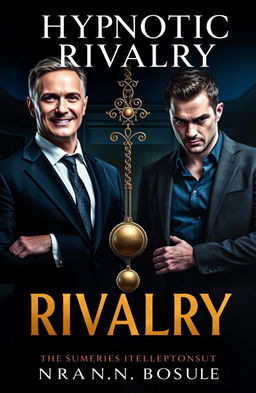 A gripping book cover for a suspense thriller novel titled 'Hypnotic Rivalry'