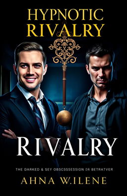 A gripping book cover for a suspense thriller novel titled 'Hypnotic Rivalry'