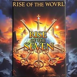 The front cover of a fantasy book titled "Rise of the Seven" prominently displayed as the only text