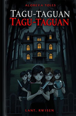A spooky book cover featuring an old, imposing mansion nestled deep within a dark forest