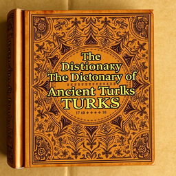 A visually striking cover design for a dictionary titled 'The Dictionary of Ancient Turks'