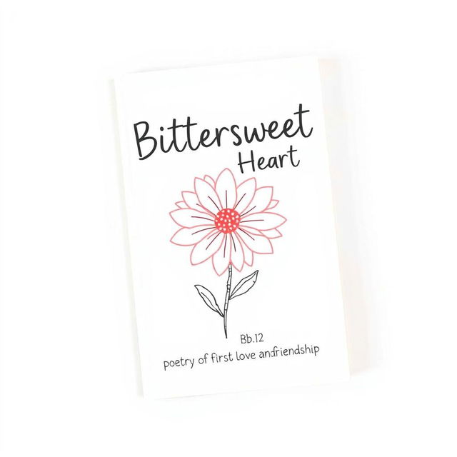 A modernistic and artistic book cover for a love poetry collection titled 'Bittersweet Heart'