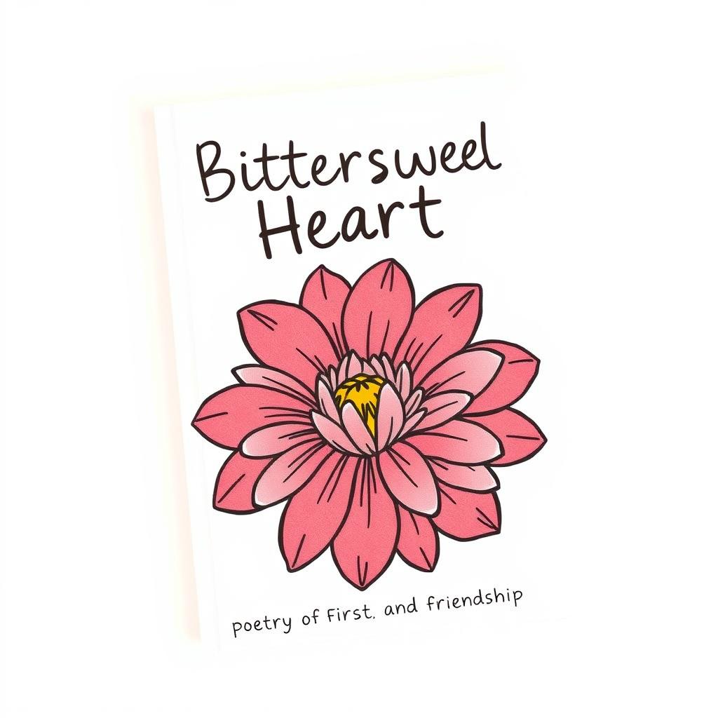 A modernistic and artistic book cover for a love poetry collection titled 'Bittersweet Heart'