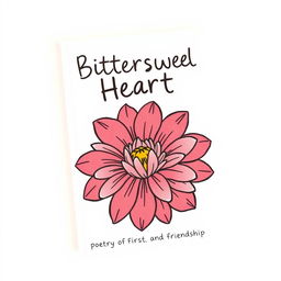 A modernistic and artistic book cover for a love poetry collection titled 'Bittersweet Heart'