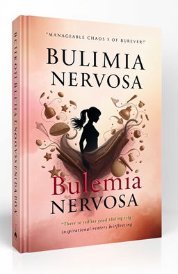A powerful and evocative book cover design about bulimia nervosa, showcasing a delicate balance between beauty and struggle