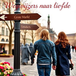 A romantic book cover featuring the Agoraplein in Brussels during springtime