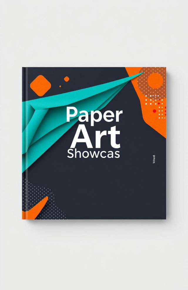A modern cover design for a paper art sample booklet, featuring a sleek and minimalist aesthetic