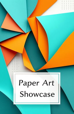 A modern cover design for a paper art sample booklet, featuring a sleek and minimalist aesthetic