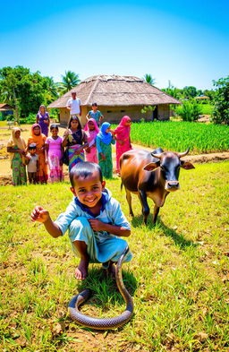 A vibrant rural scene showing a diverse group of women engaged in agricultural activities on fertile farmland