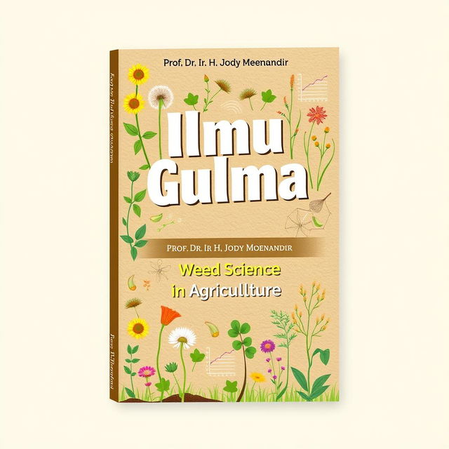 A professional book cover design for 'Ilmu Gulma' by Prof