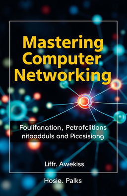 A visually compelling book cover design for 'Mastering Computer Networking: Foundations, Protocols, and Practical Applications'