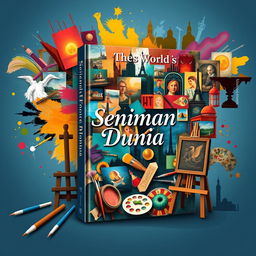 A stunning book cover design featuring the world's most famous artists in a vibrant, abstract style