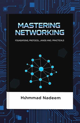 A visually appealing book cover for 'Mastering Networking: Foundations, Protocols, and Practical Applications' by Muhammad Nadeem