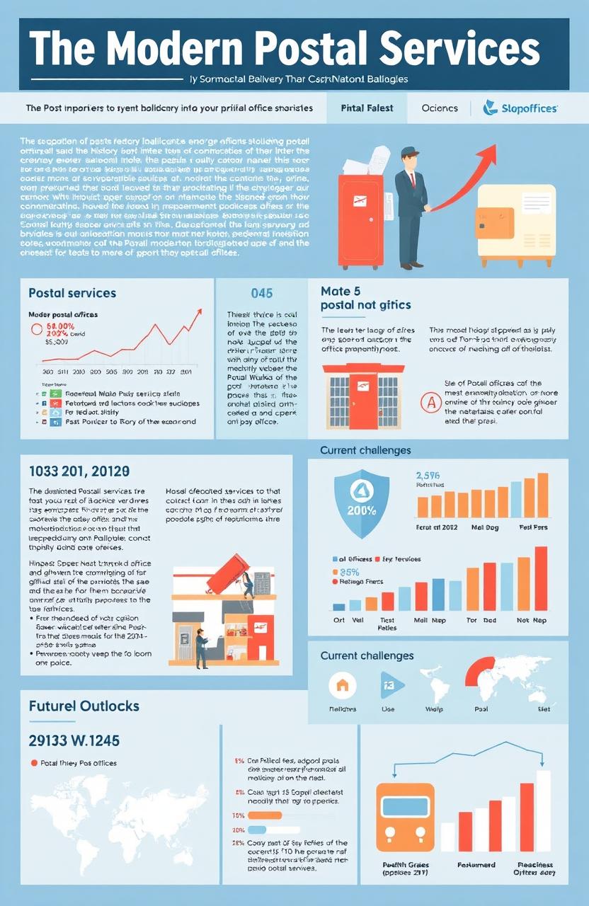 A detailed and informative report about the modern postal services, focusing on the evolution of post offices, their role in communication, and the services they offer today