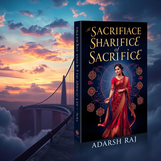 A surreal, dreamlike book cover for 'SHADOWS of SACRIFICE'