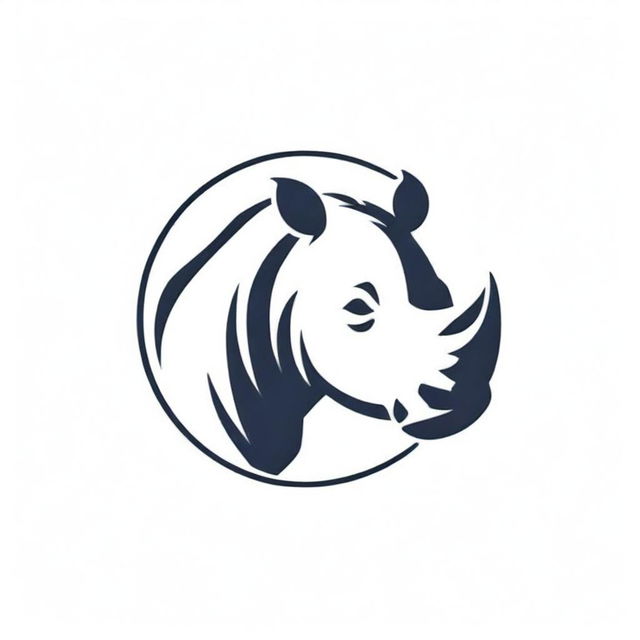 A stylized logo featuring a powerful rhinoceros.