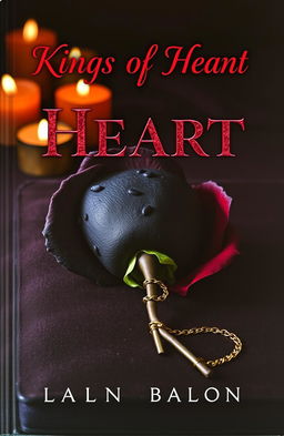 A dark, luxurious book cover featuring a black rose with subtle red undertones, resting on a textured, dark background that resembles velvet or worn leather