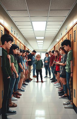 A powerful visual representation of bullying in a school setting