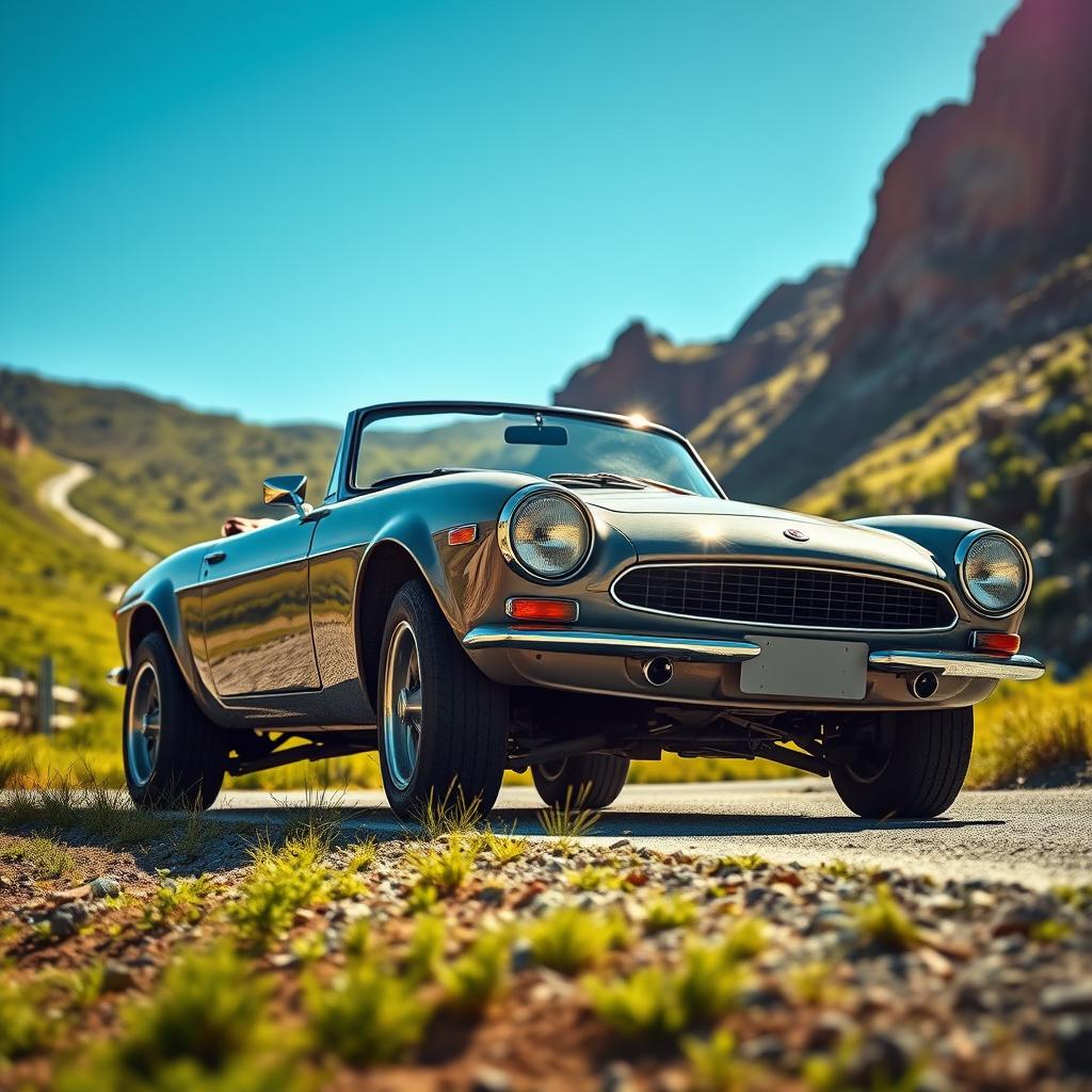 A Fiat 124 Spider 2000, featuring an elevated high suspension, striking a bold and adventurous appearance