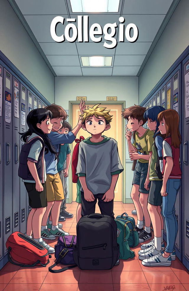 A powerful and emotive school scene depicting bullying in a high school environment