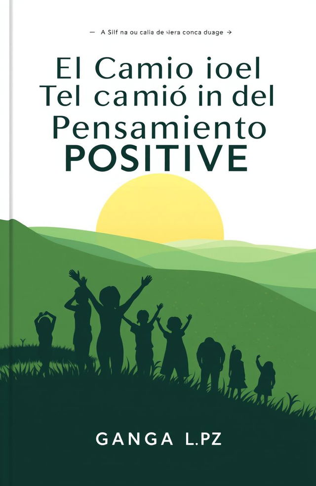 A minimalist book cover design for a self-help book titled 'El Camino del Pensamiento Positivo' by author Ganga lpz