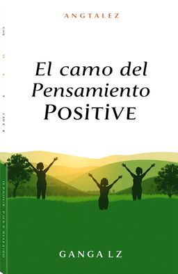 A minimalist book cover design for a self-help book titled 'El Camino del Pensamiento Positivo' by author Ganga lpz
