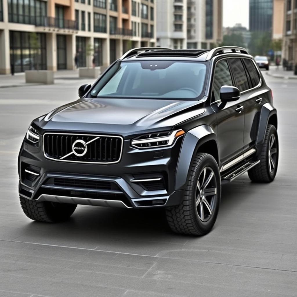 A Volvo xQc 900 designed to resemble a modified Mansory car, featuring sleek aerodynamic lines and an aggressive stance