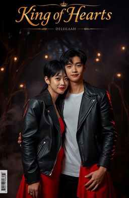 A moody, atmospheric cover featuring Jungkook and Delilah in a magical setting