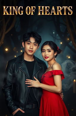 A moody, atmospheric cover featuring Jungkook and Delilah in a magical setting