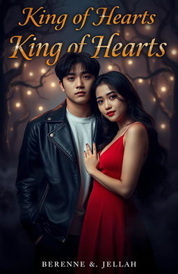 A moody, atmospheric cover featuring Jungkook and Delilah in a magical setting
