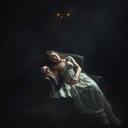 A dramatic scene depicting a mysterious and eerie atmosphere