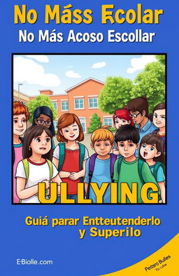 A thought-provoking ebook cover depicting a school scene addressing the theme of bullying