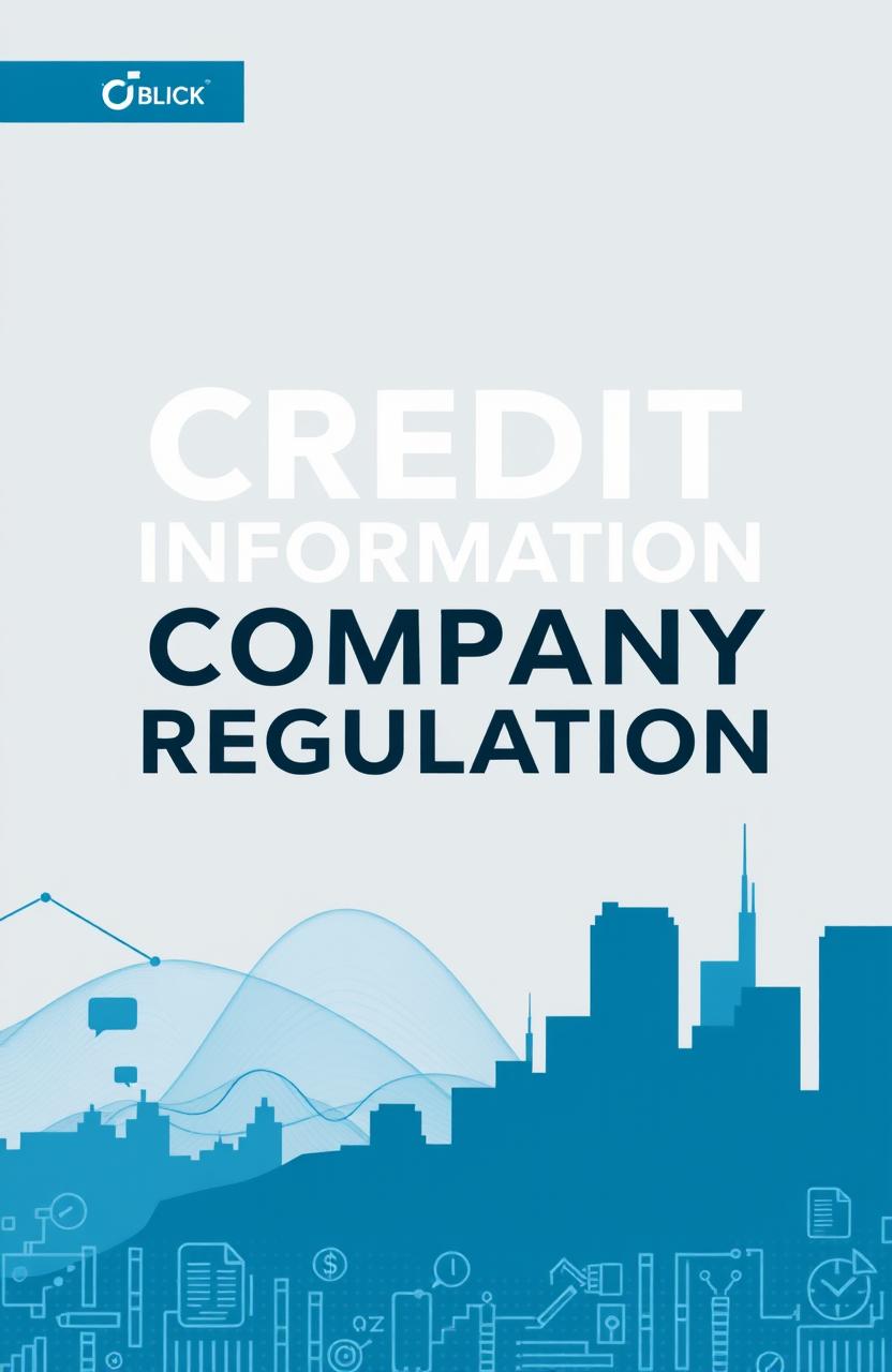 A modern and informative book cover design for a guide on credit information company regulation