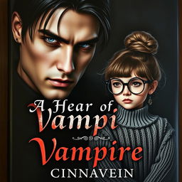 A dark romance book cover featuring a beautiful male vampire with a strong jawline and mid-length hair, exuding a fierce warrior look