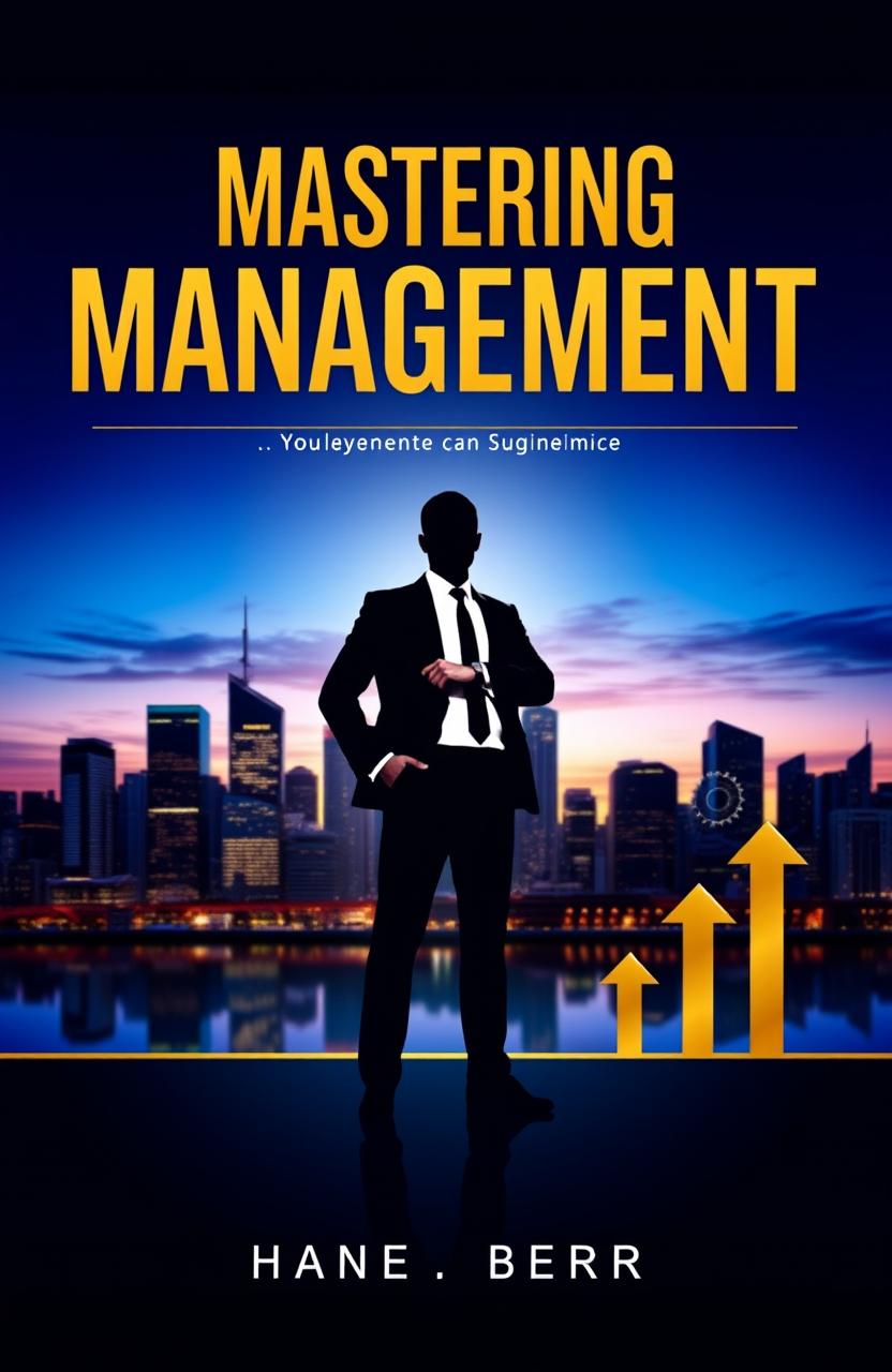 A striking and professional book cover for a management book, featuring a stylized silhouette of a businessperson confidently standing at the forefront