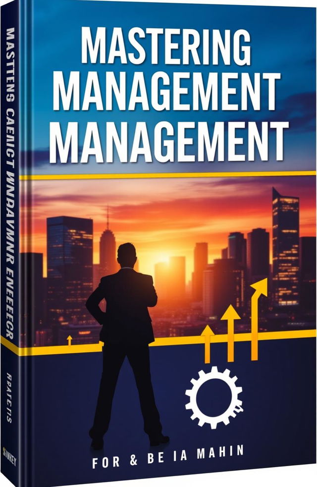 A striking and professional book cover for a management book, featuring a stylized silhouette of a businessperson confidently standing at the forefront