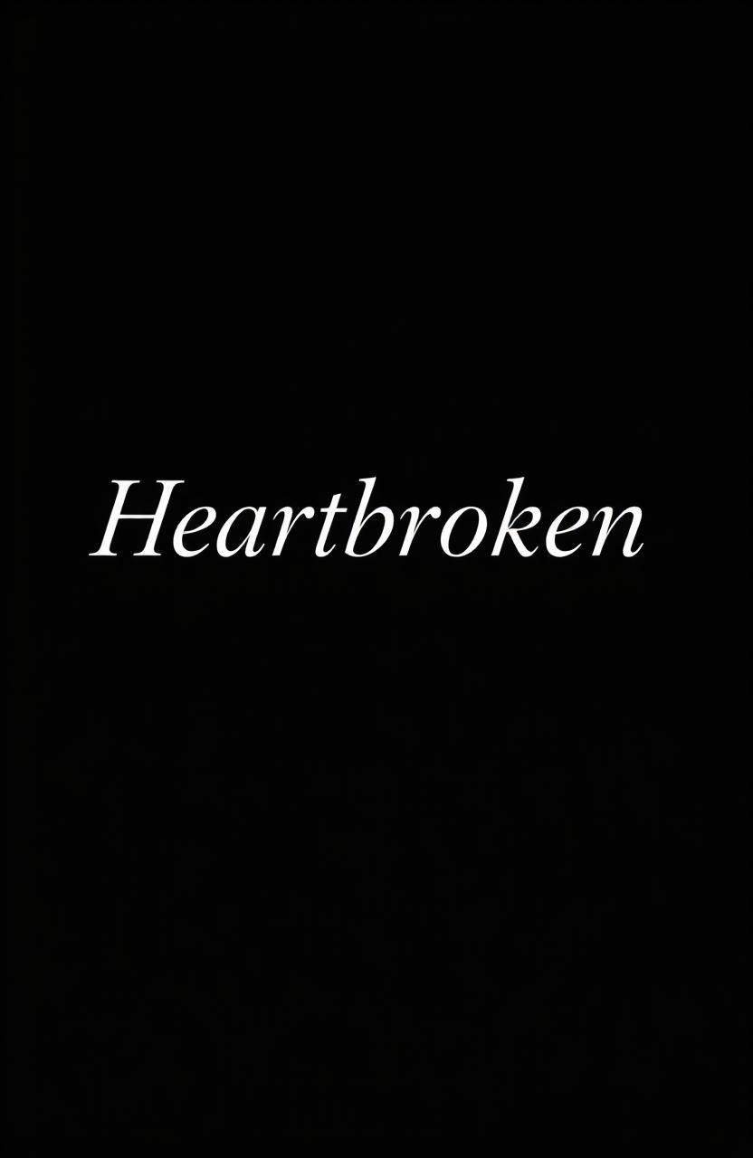 A minimalist book cover design featuring the words 'Heartbroken' elegantly written in a stylish font