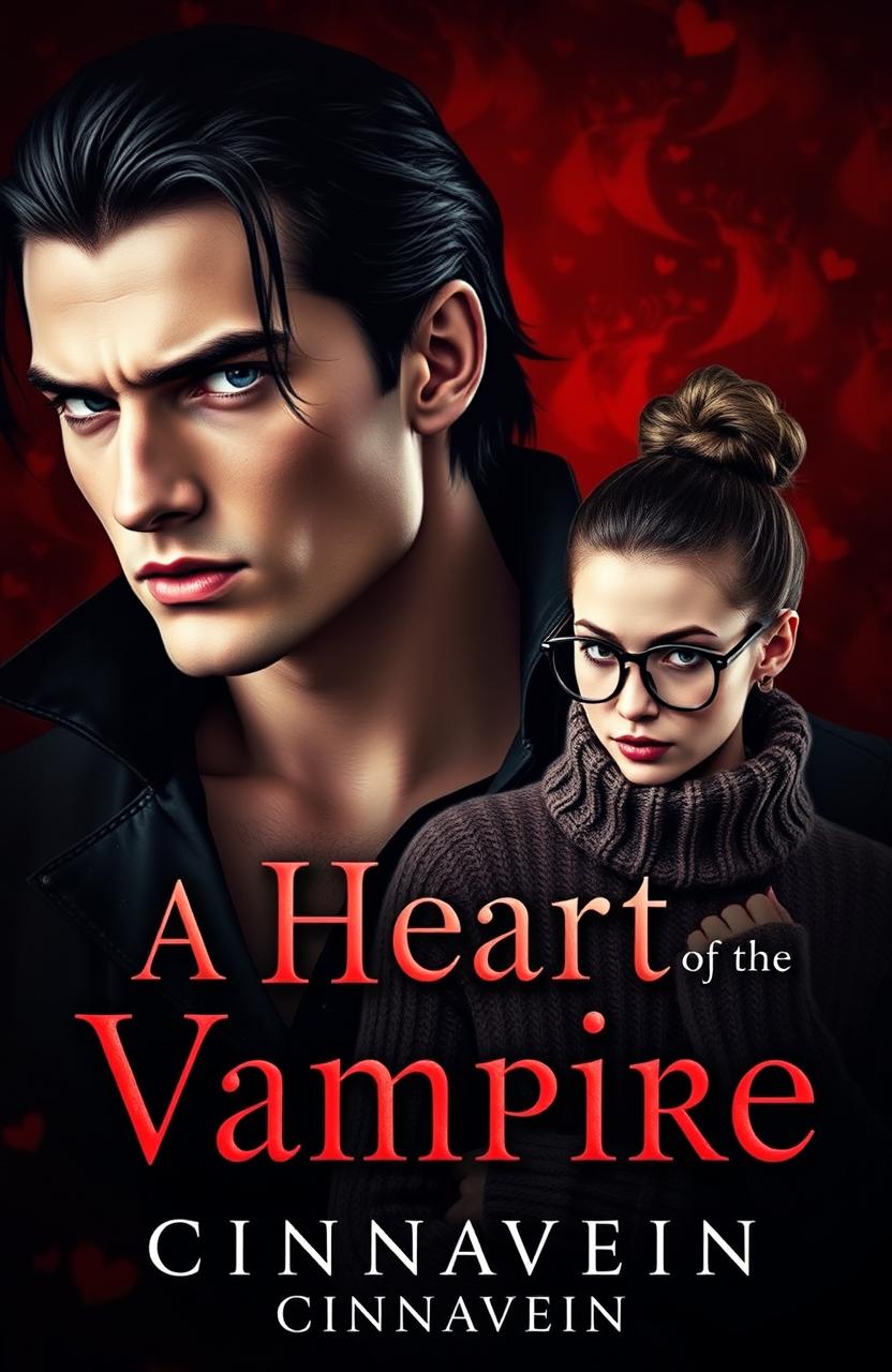 A captivating dark romance cover featuring a strikingly beautiful male vampire with a strong jawline and middle-length dark hair, exuding a warrior-like presence