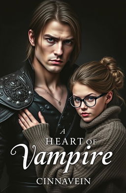 A dark romance cover featuring a beautiful yet cruel male vampire with a strong jawline and medium-long hair, resembling a fierce warrior