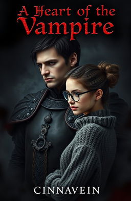 A captivating dark romance cover featuring a beautiful yet cruel male vampire, characterized by a strong jawline and medium-length hair, exuding a warrior-like presence while dressed in intricate ancient leather armor