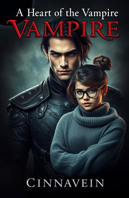 A captivating dark romance cover featuring a beautiful yet cruel male vampire, characterized by a strong jawline and medium-length hair, exuding a warrior-like presence while dressed in intricate ancient leather armor