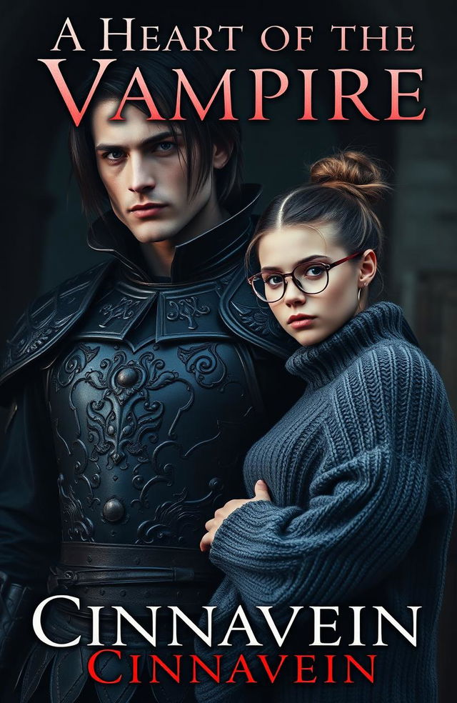 A captivating dark romance book cover featuring a beautiful yet cruel male vampire with a strong jawline and medium-length hair, resembling a fierce warrior, dressed in intricately designed ancient leather armor