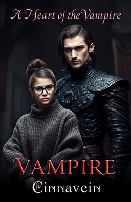 A captivating dark romance book cover featuring a beautiful yet cruel male vampire with a strong jawline and medium-length hair, resembling a fierce warrior, dressed in intricately designed ancient leather armor